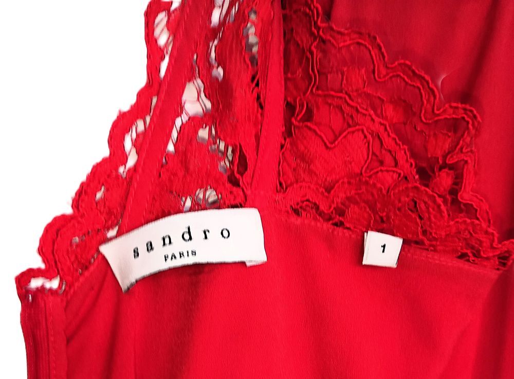 superbe robe rouge dentelle marque SANDRO Vêtements