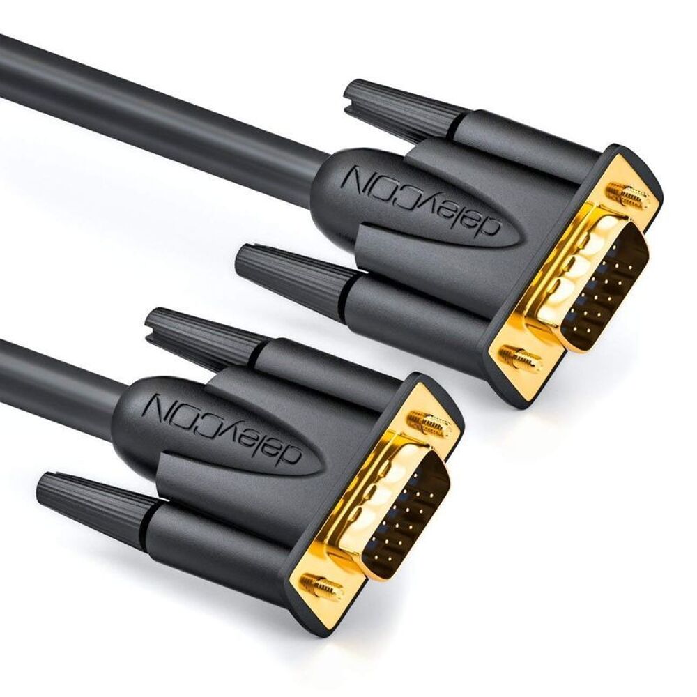DeleyCON 10m C&acirc;ble VGA 15pol - C&acirc;ble de Moniteur S-VGA Conne Matériel informatique