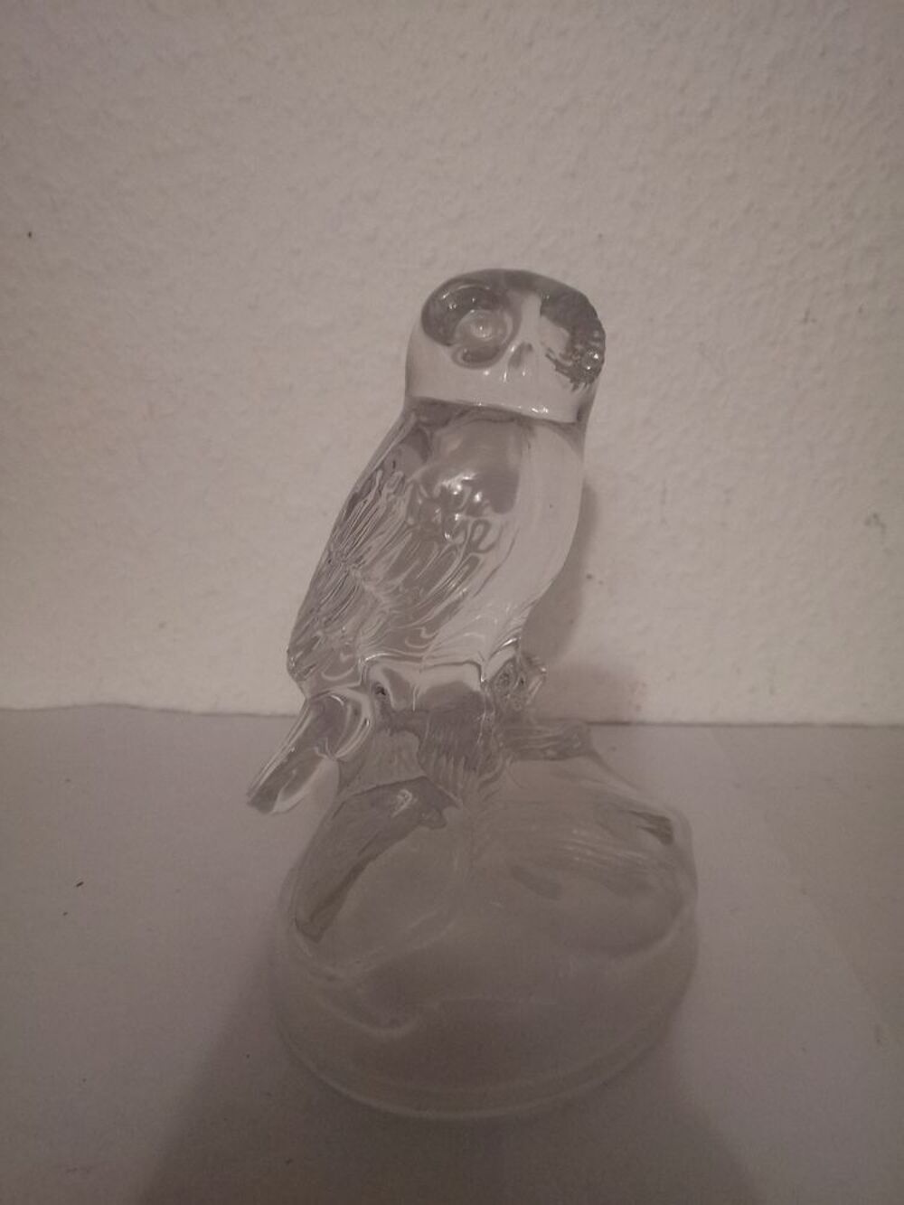 Pi&egrave;ce en cristal d'Arques : Hibou / Chouette Décoration