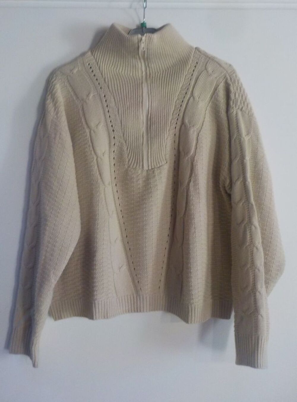 PULL ECRU COL MONTANT SHEIN TAILLE L Vêtements