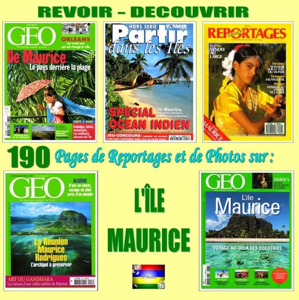 &Icirc;LE MAURICE - g&eacute;o - OC&Eacute;AN INDIEN / prixportcompris Livres et BD