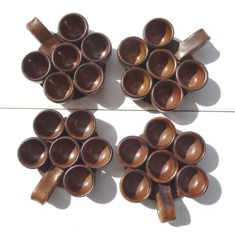 LOT 4 CASSOLETTES � ESCARGOTS  en GR�S  ARTS-CERAM GRAND FEU 12 Cachan (94)