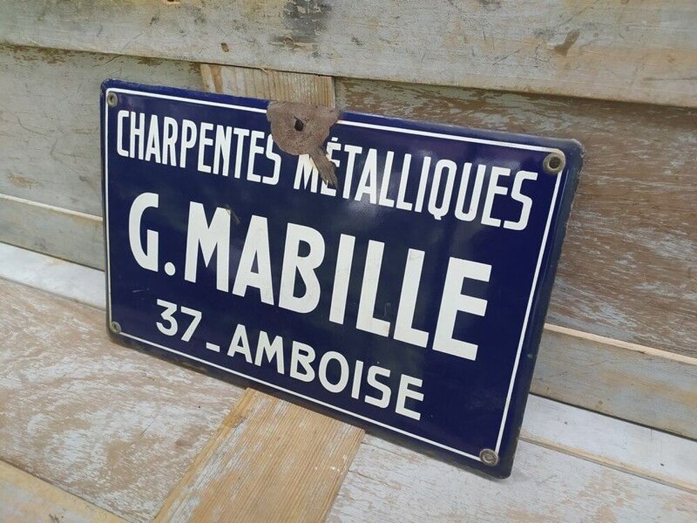 Plaque &Eacute;maill&eacute;e Charpentes M&eacute;talliques G. Mabille Amboise 