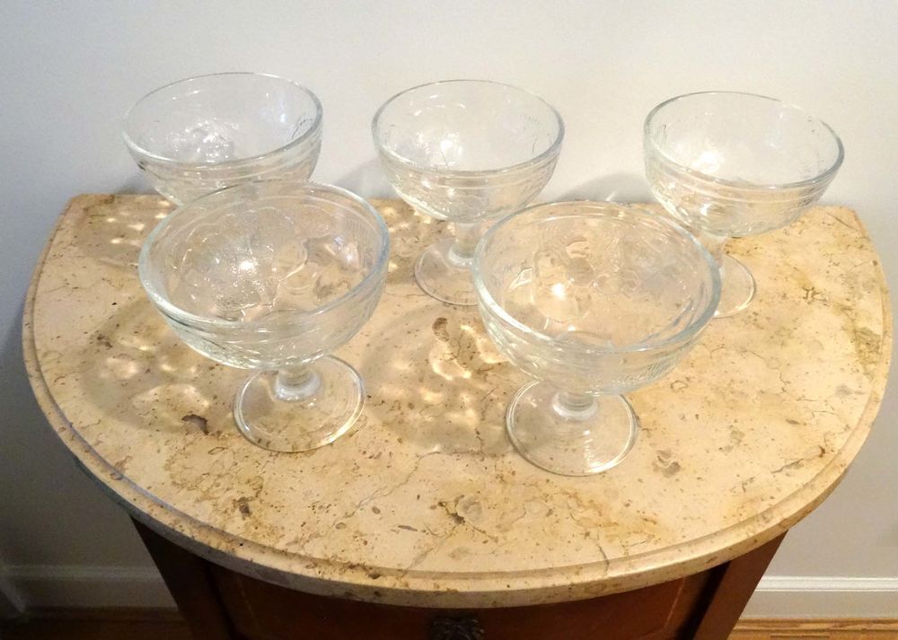 Coupe &agrave; glace ou fruits en verre &eacute;pais et solide, lot de 5 Cuisine