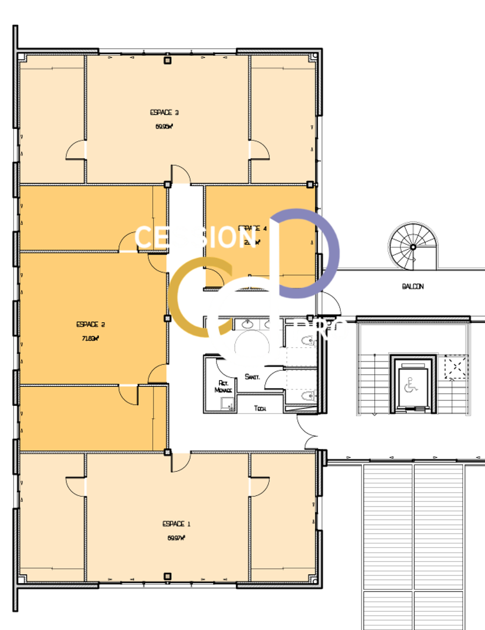   PLATEAU DE BUREAUX OU OPEN SPACE DE 275 M², GRAND STANDING, A CEDER EN ZONE DYNAMIQUE SUR NIMES Nimes