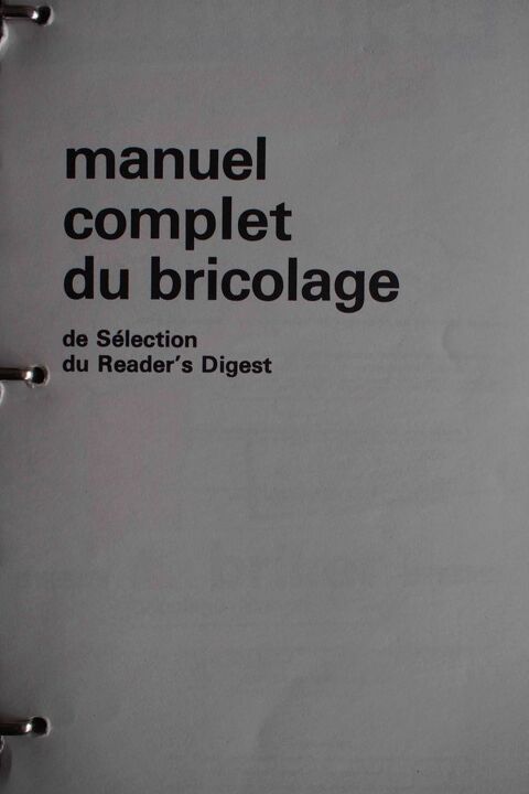 MANUEL COMPLET DE BRICOLAGE 15 Rennes (35)