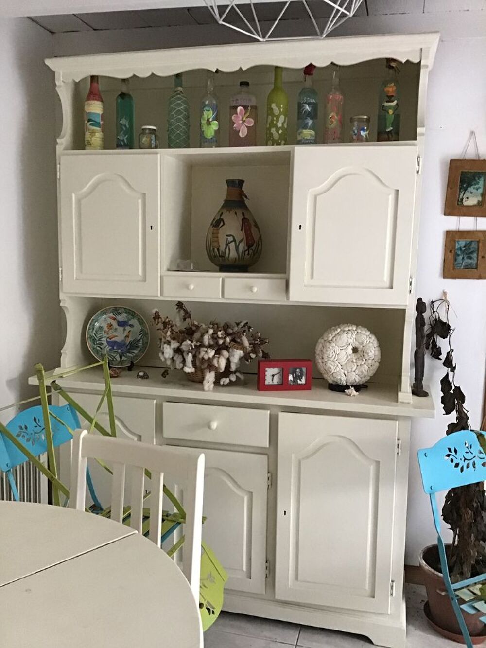 Vaisselier pin massif Pin en blanc Meubles
