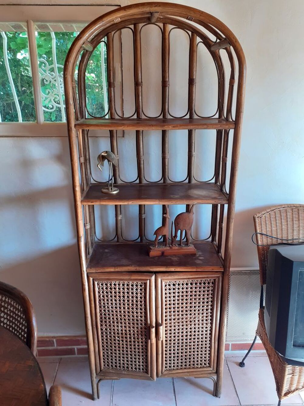 &Eacute;tag&egrave;re rotin 2 portes Meubles