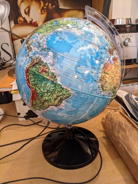 Grosse lampe globe terrestre lumineuse mappemonde planisph�r 40 Marseille 13 (13)