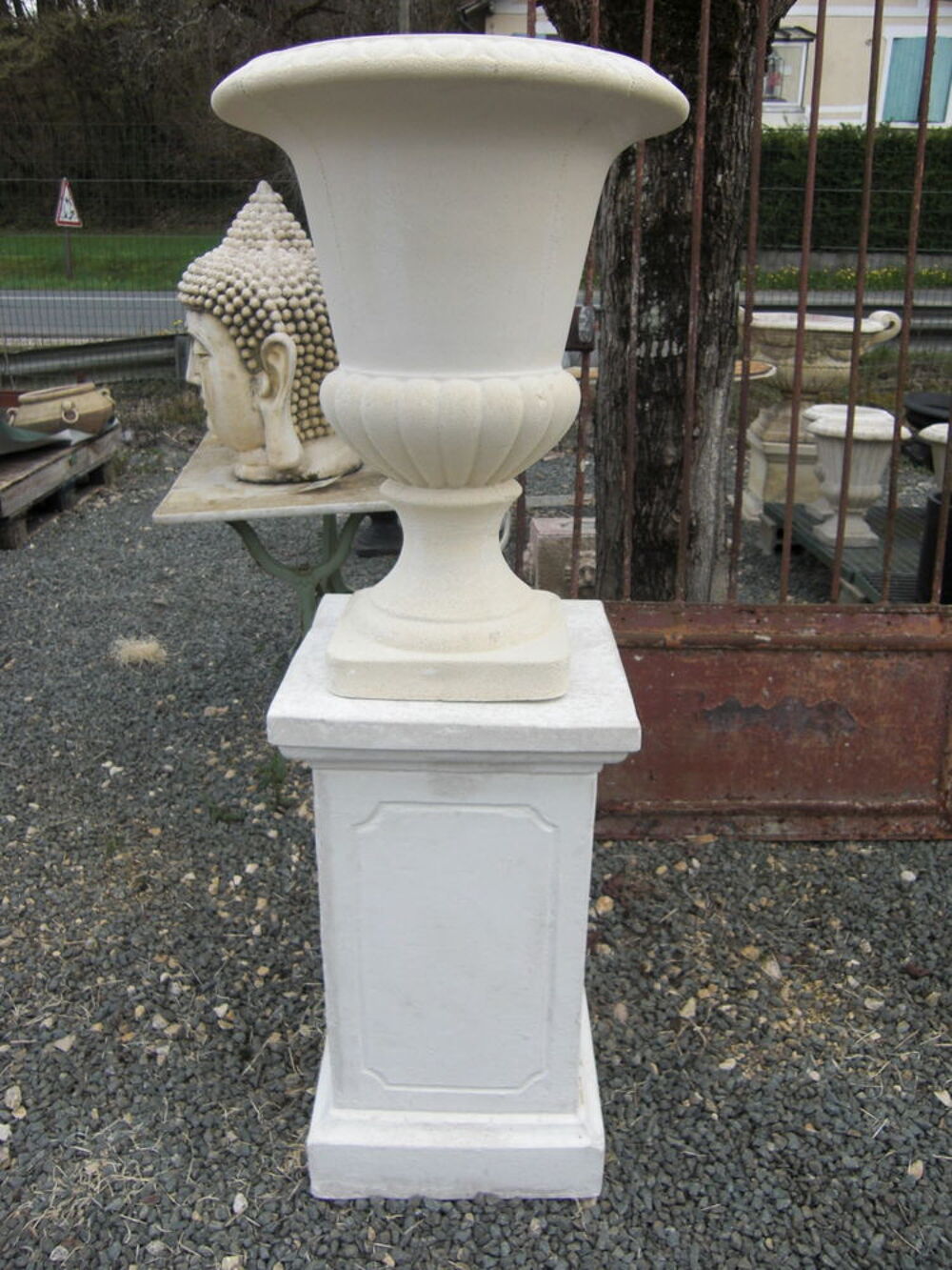 Base pour vase, statue en pierre Décoration