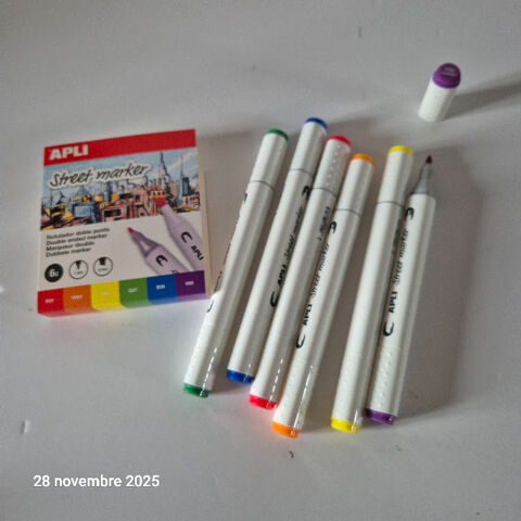 Feutre � Double Pointe 6 couleurs Apli Street Marker, s�chag 6 Saumur (49)