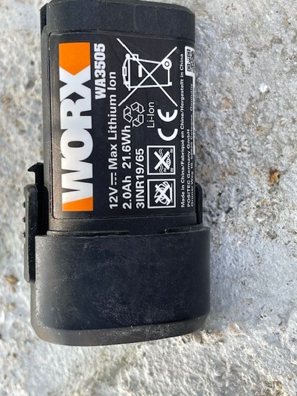 Batterie WORX Li 12v 2Ah Bricolage