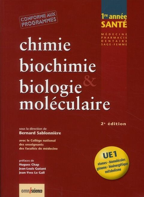 Chimie, biochimie et biologie molculaire ; PACES 30 Poitiers (86)
