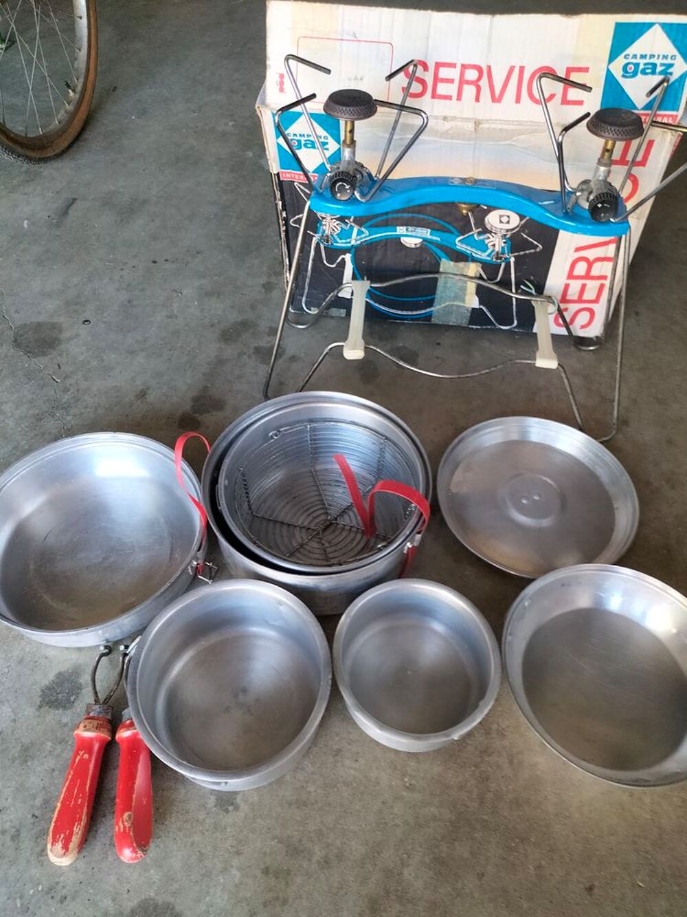 Set camping gaz double feux chasse p&ecirc;che camping Jardin
