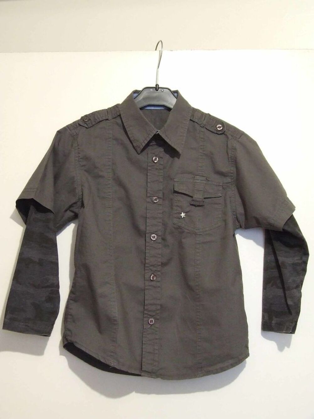 Chemise grise, IN EXTENSO, Taille 8&nbsp;ans, TBE Vêtements enfants