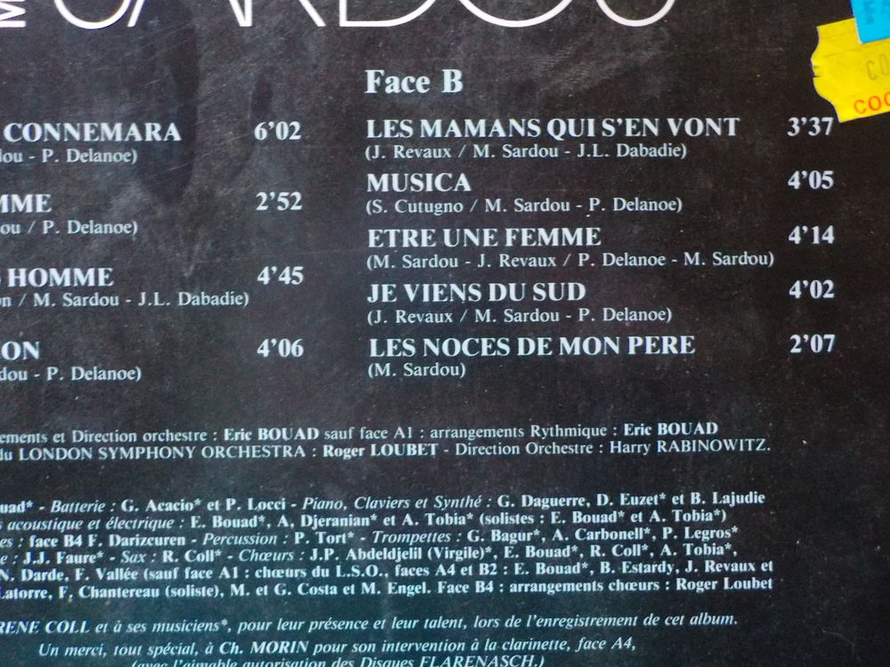VYNIL 33T MICHEL SARDOU Album "LES LACS DU CONNEMARA" CD et vinyles