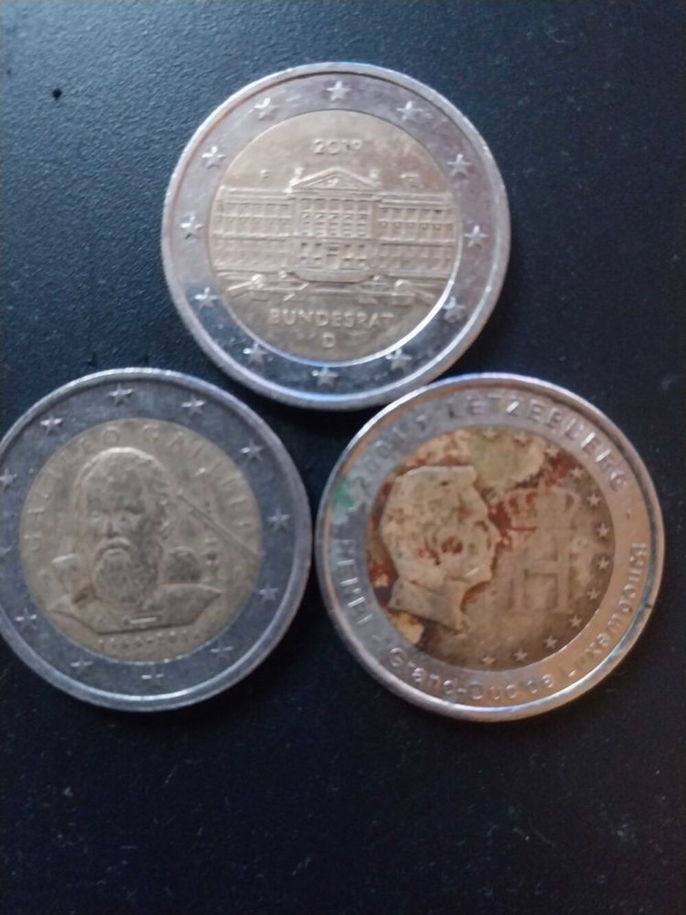 3 pi&egrave;ces rare de 2€ 