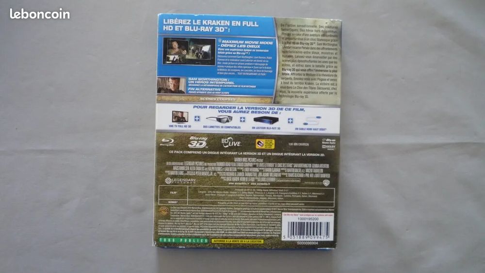 Le Choc des Titans 3 D DVD et blu-ray