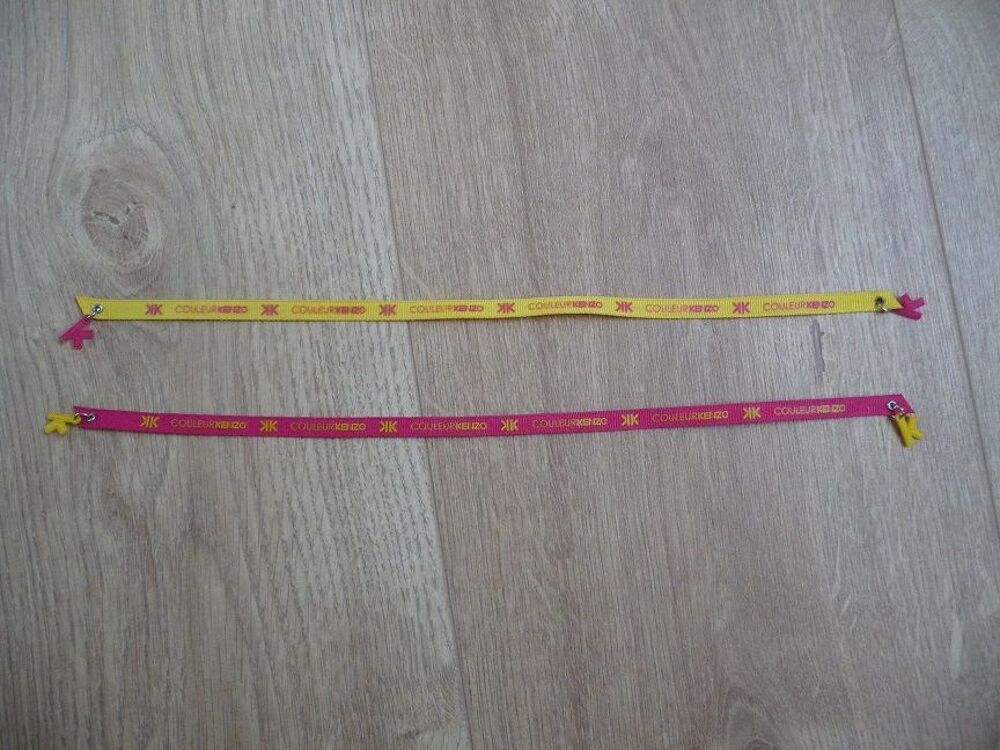 2 rubans Collector KENZO jaune et fuchsia NEUFS 