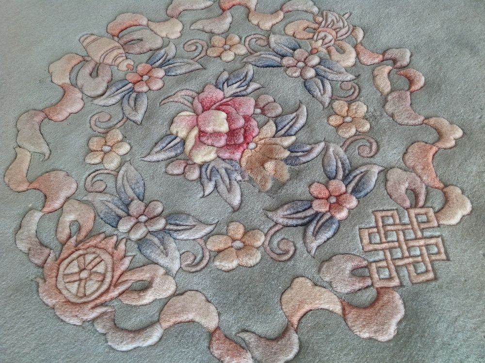 TAPIS CHINOIS VERT PURE LAINE FAIT MAIN GRAND FORMAT
Décoration