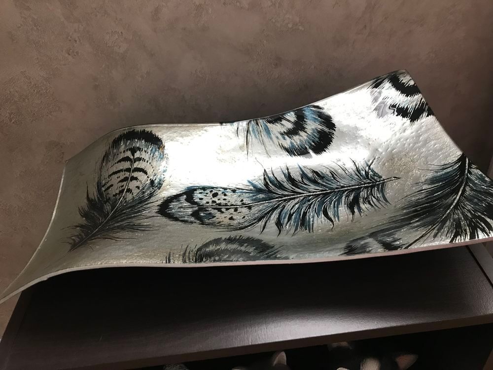 Coupelle &agrave; fruits ou autres, motif plume Cuisine