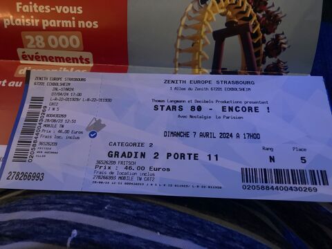 Billet STARS 80 encore 39 Eckbolsheim (67)