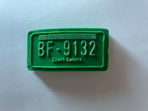 Gomma gomme eraser collection plaque South Dakota vert 5 Bures-sur-Yvette (91)