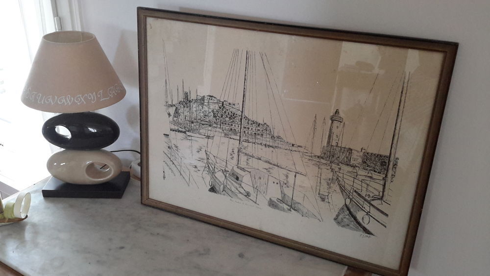 Lithographie Port d'Antibes Décoration