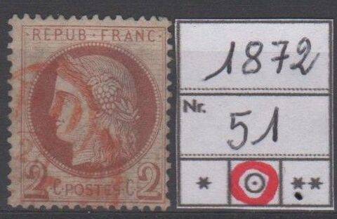 TIMBRE de FRANCE
1872
OBLITERE 5 Caumont (09)
