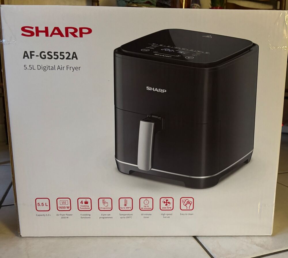 Friteuse &agrave; air SHARP 5.5L noire neuve Electroménager