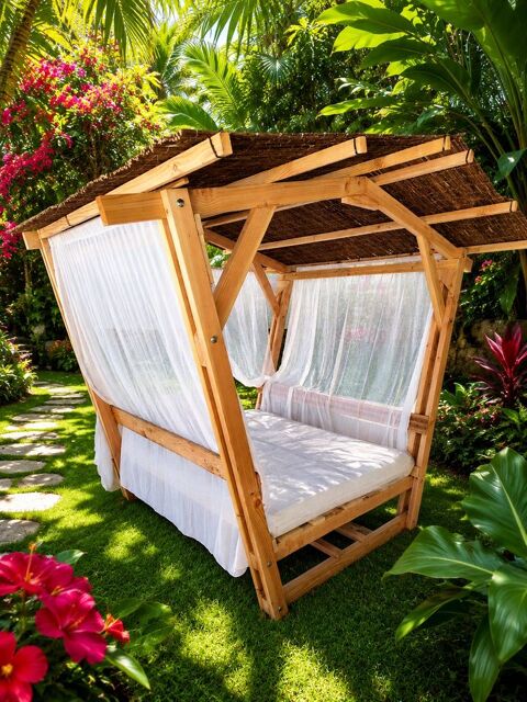 Lit balinais NEUF avec son matelas 140 0 Salon-de-Provence (13)