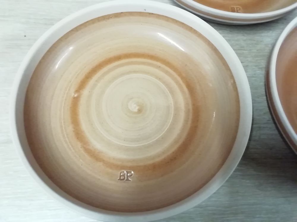 3 assiettes creuses BP v&eacute;ritable gr&eacute;s vintage 1970 Cuisine