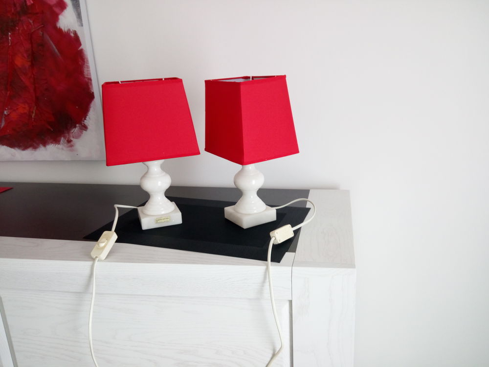 Lot de 2 Lampes de chevet , pied en alb&acirc;tre Décoration