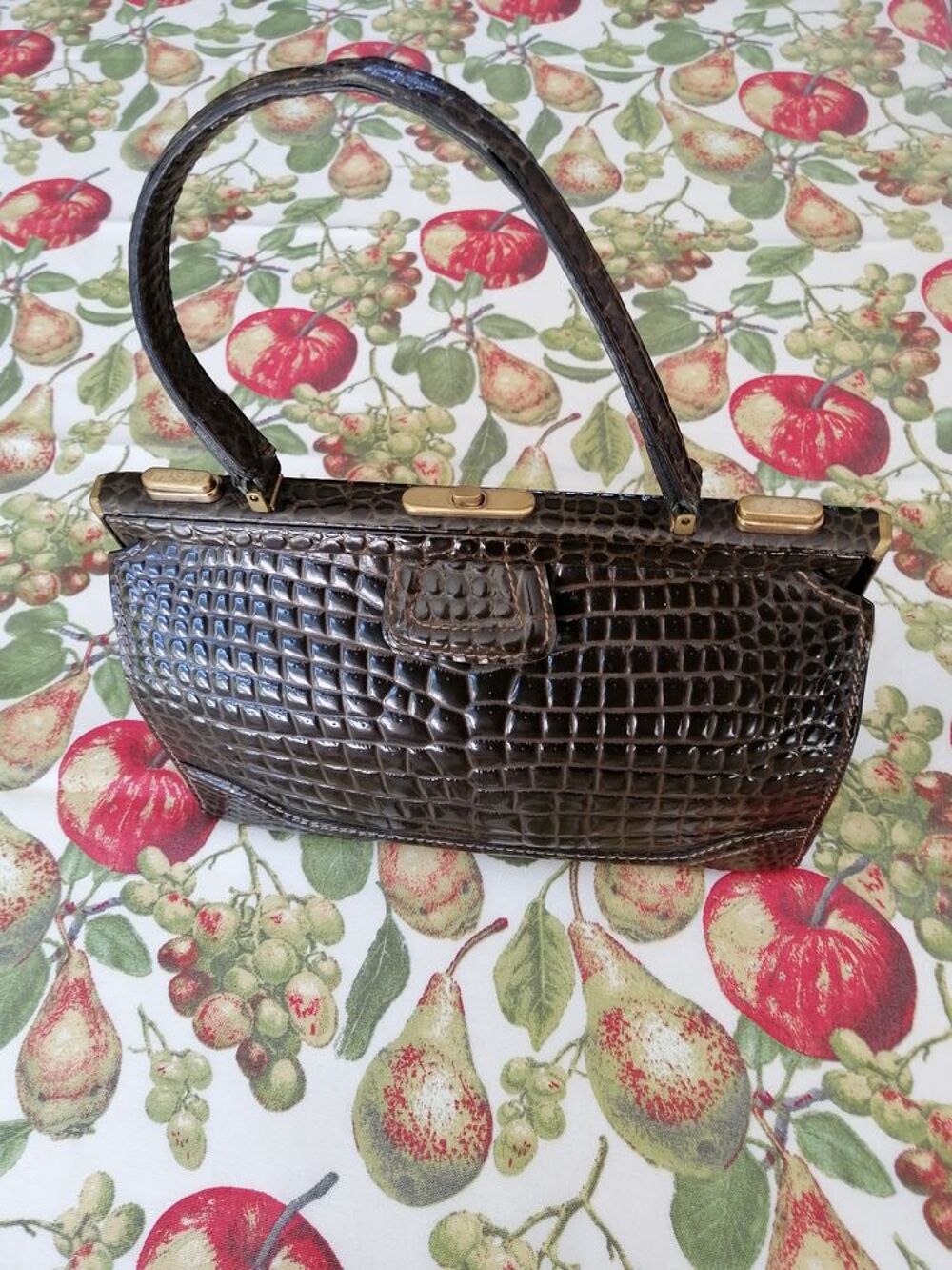 sac &agrave; main en croco Maroquinerie