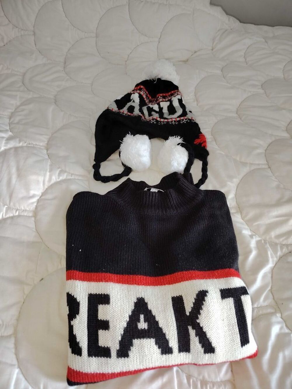 ensemble bonnet et pull pour automne hiver printemps Vêtements