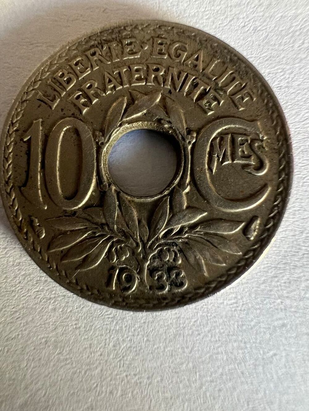 10 Centimes de francs 1933 em lindauer. 