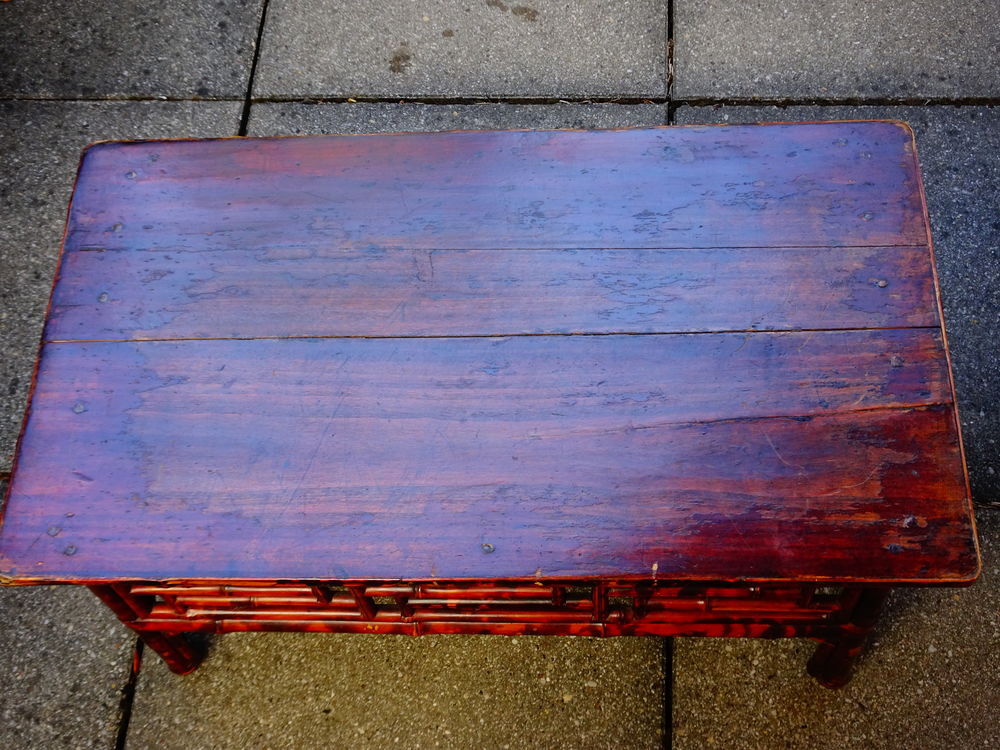 Table basse chinoise en bambou et orme Meubles