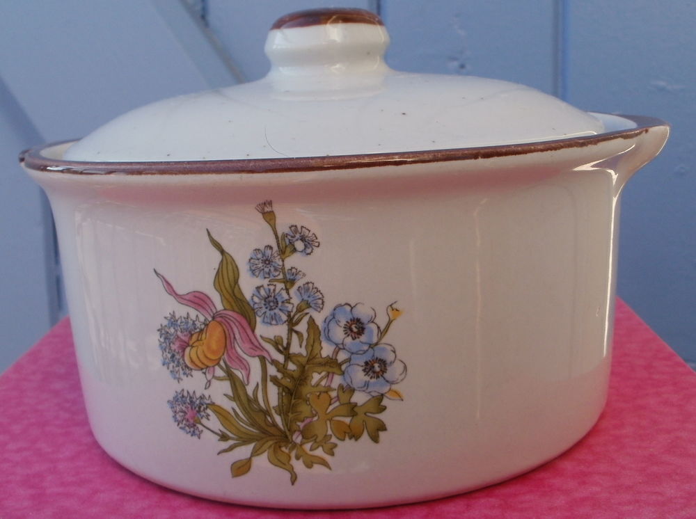 Sucrier drageoir bonbonni&egrave;re, motif de fleurs Cuisine