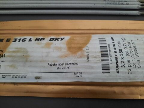 20 �lectrodes inox Starinox E 316 L HP 3,2 x 350 mm 70 Reims (51)