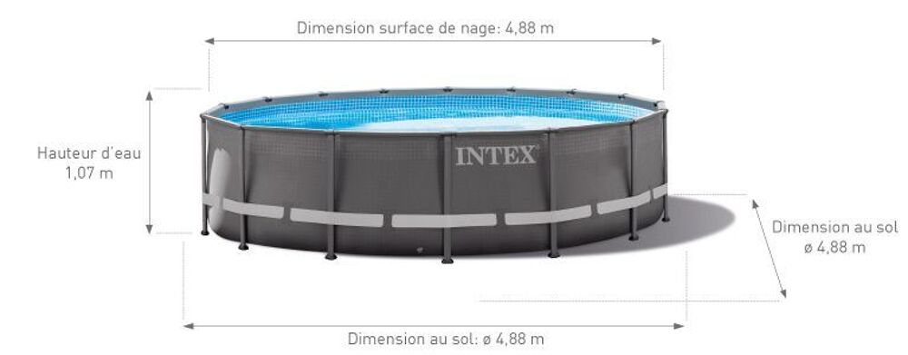 Piscine INTEX Ultra XTR 488x122 Jardin