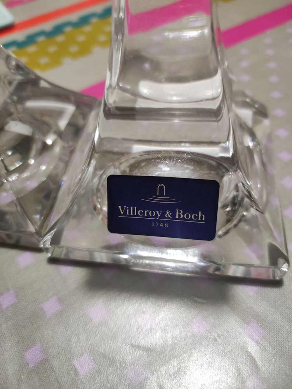 Paire de bougeoirs cristal de Villeroy /Boch neufs. Germany Cuisine