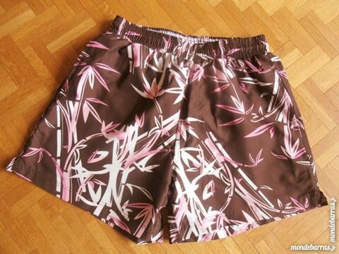 Short de bain marron � fleurs (V5) 5 Tours (37)