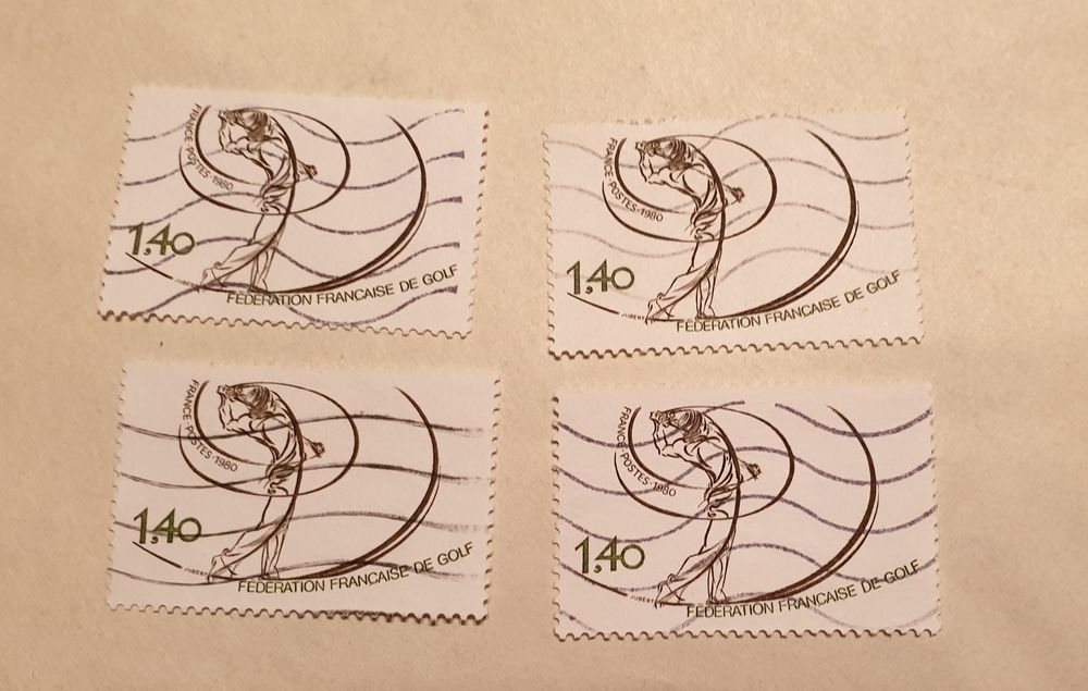 Timbre France Oblit&eacute;r&eacute; 1980 F&eacute;d&eacute;ration fran&ccedil;aise de golf - 
