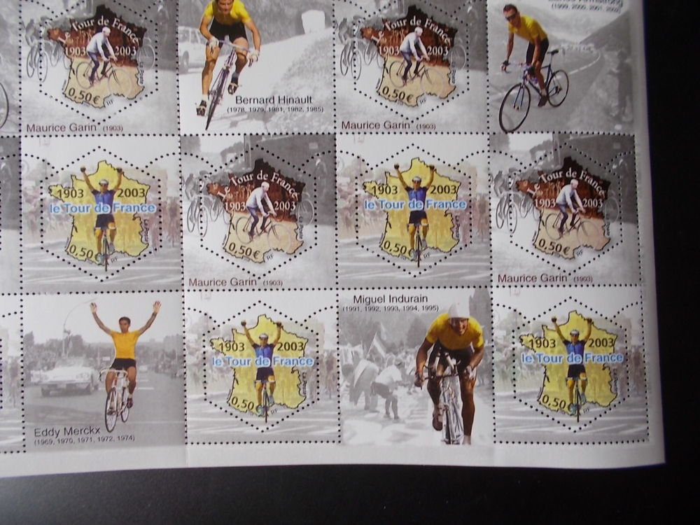 TBE : Timbres comm&eacute;moratifs des 100 ANS DU TOUR DE FRANCE 
