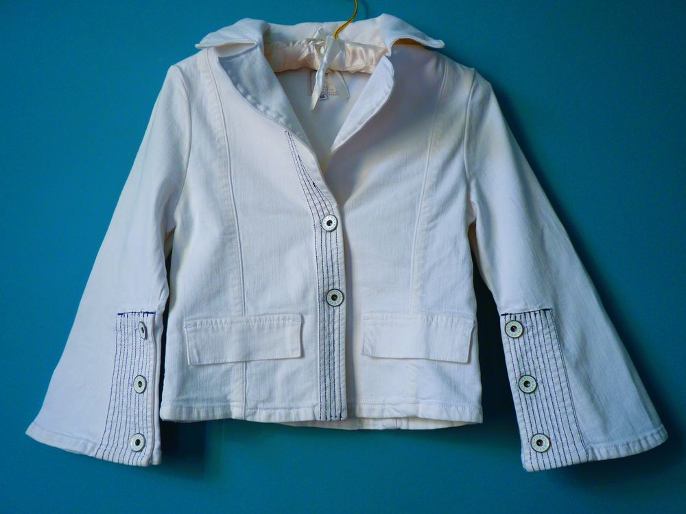Veste jean Fille 12 ans CKS coton blanc boutonn&eacute;e TBE Vêtements enfants