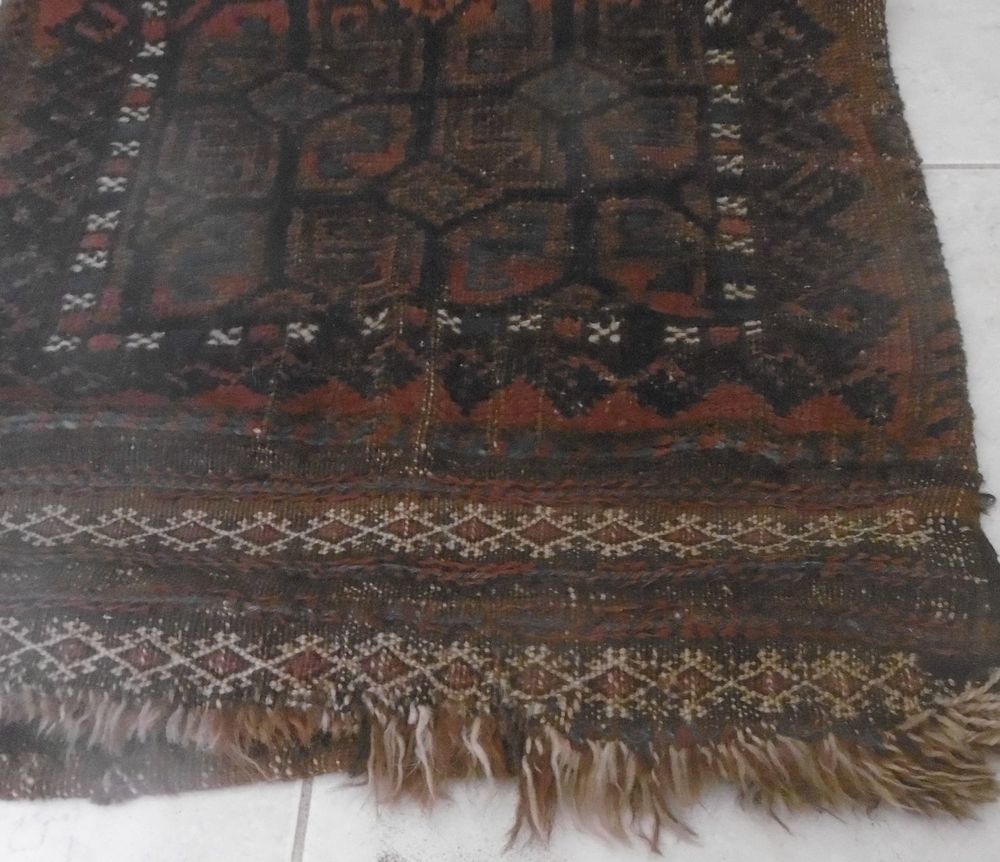 Tapis de selle Iran fait main, parfait &eacute;tat, 110x56 Décoration
