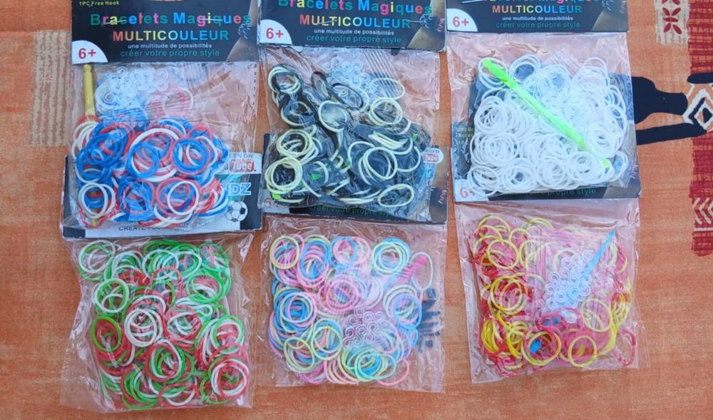 Lot n&deg;1 pour Fabriquer Bracelets Elastiques avec Clips, Etc. Jeux / jouets