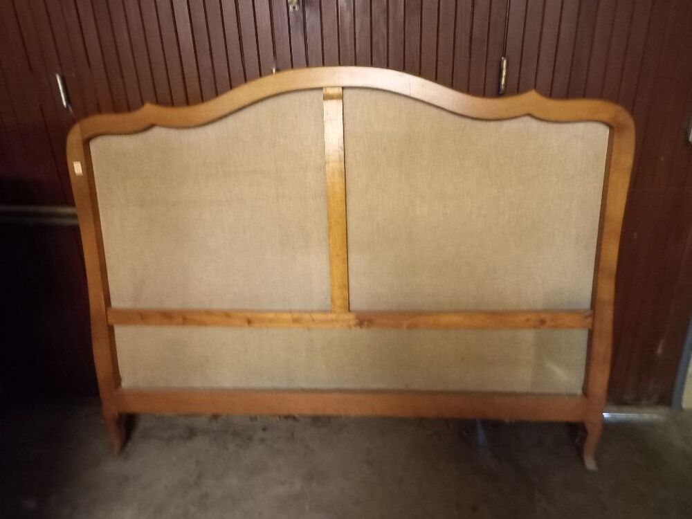 t&ecirc;te de lit capitonn&eacute; pour lit 140 en bois ancien Meubles