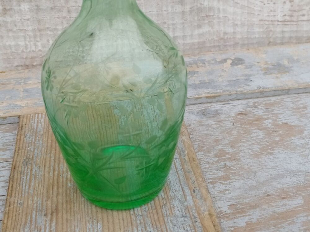 Carafe Verre Ouraline ou Cristal D&eacute;cor V&eacute;g&eacute;tal Grav&eacute; Décoration