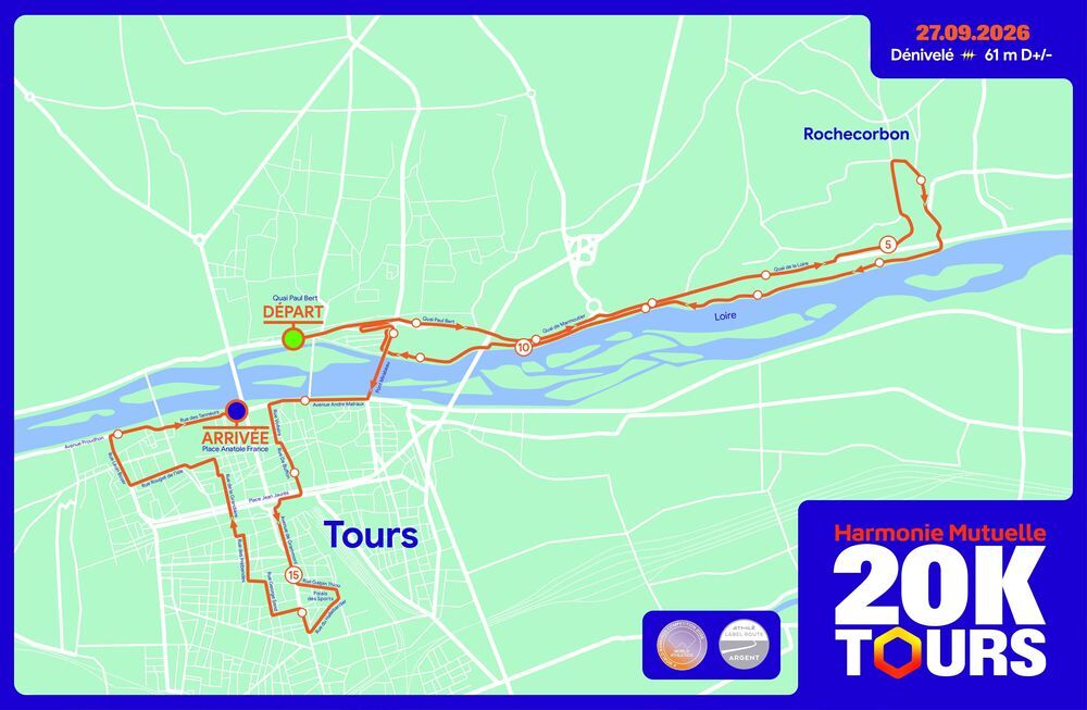 1 dossard pour les 20KM de Tours dimanche 27 septembre Billetterie